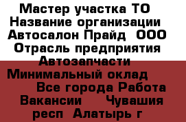 Мастер участка ТО › Название организации ­ Автосалон Прайд, ООО › Отрасль предприятия ­ Автозапчасти › Минимальный оклад ­ 20 000 - Все города Работа » Вакансии   . Чувашия респ.,Алатырь г.